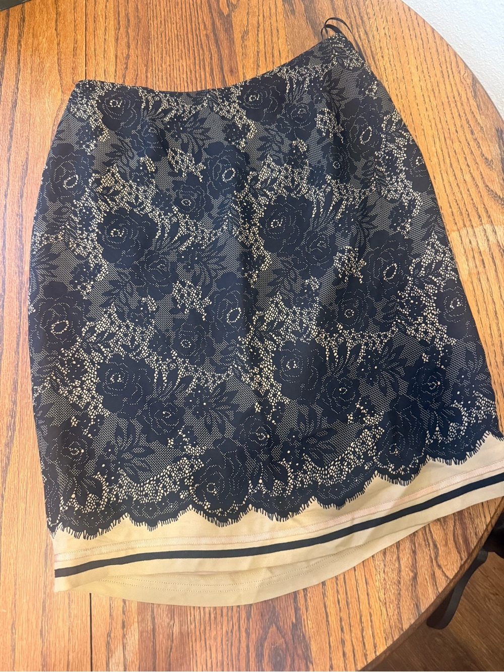 Whimsigoth one hundred percent silk Lace Overlay A-Line Skirt